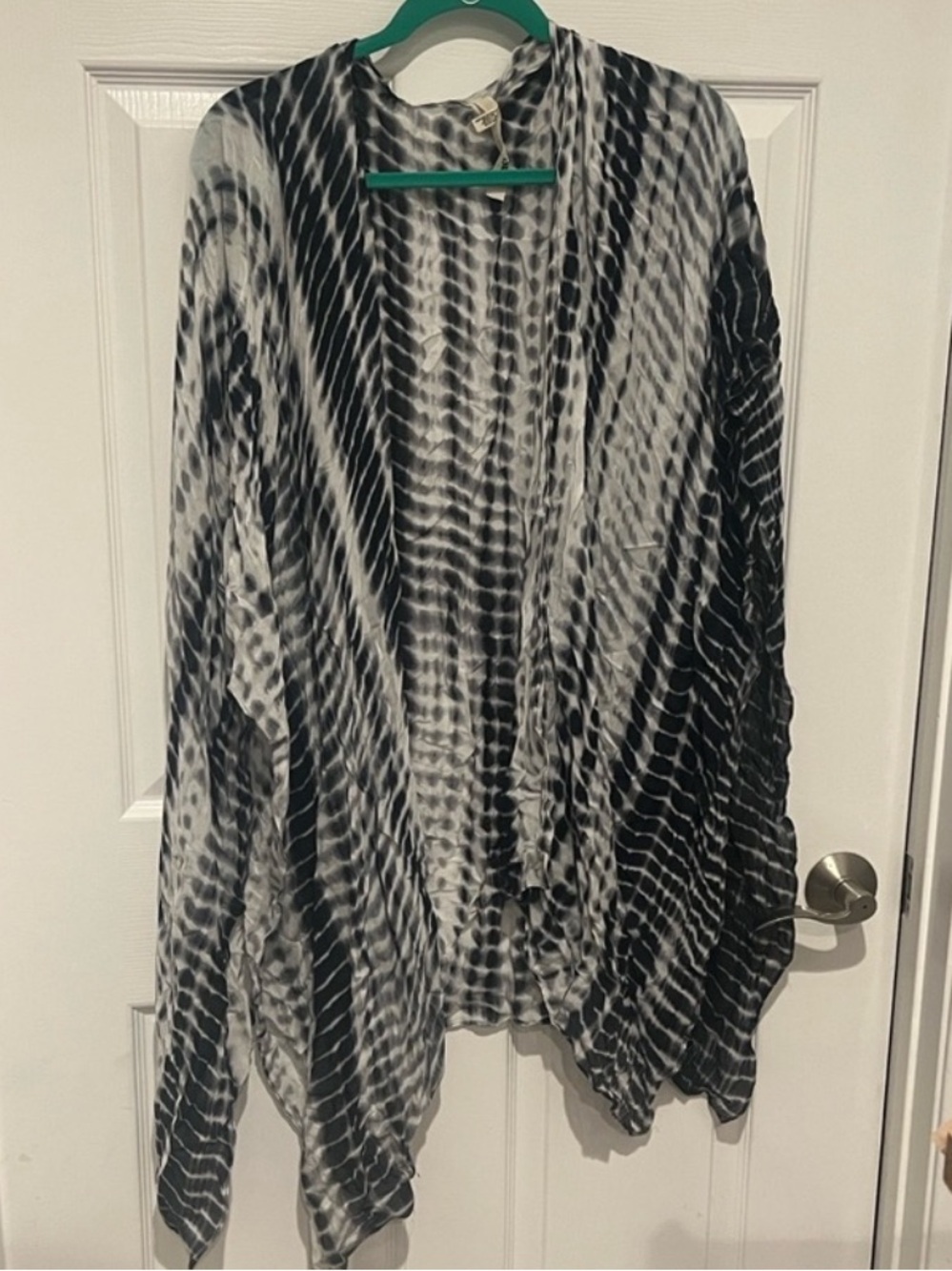 Michael Stars Black and White Tie-Dye Poncho